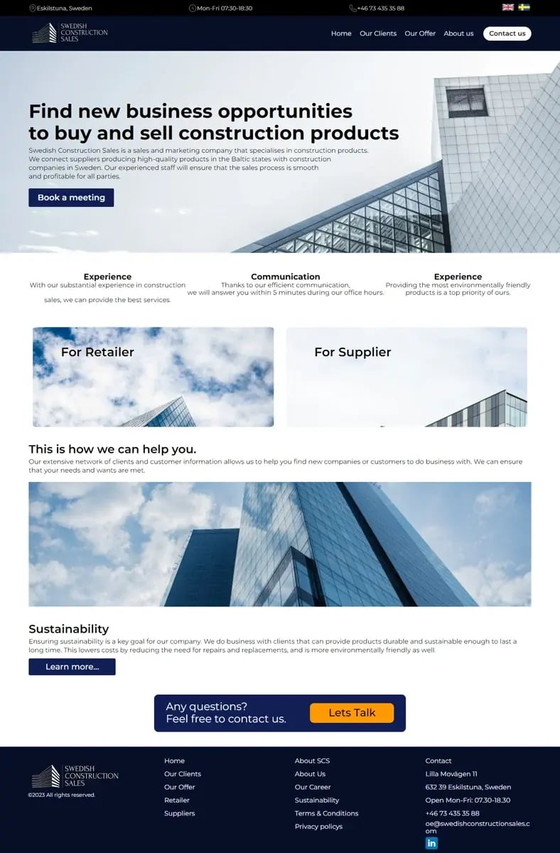 Swedish construction sales